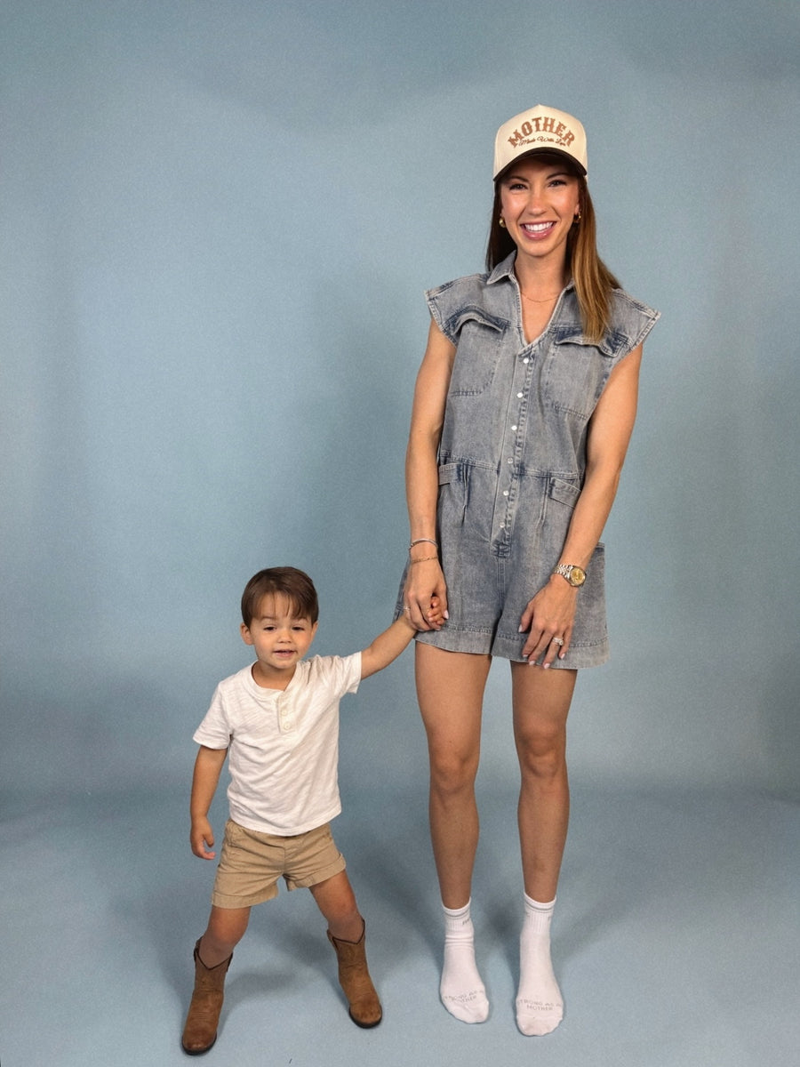 Kacey Denim V-Neck Romper