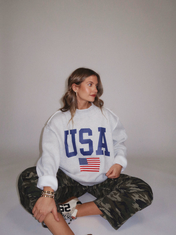 USA/AMERICA Reversible Mock Neck