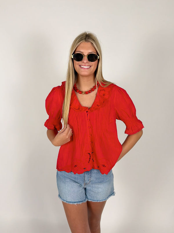 Southern Charm Collar Top