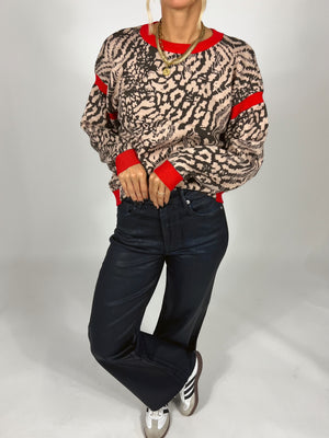 Open Back Leopard Sweater