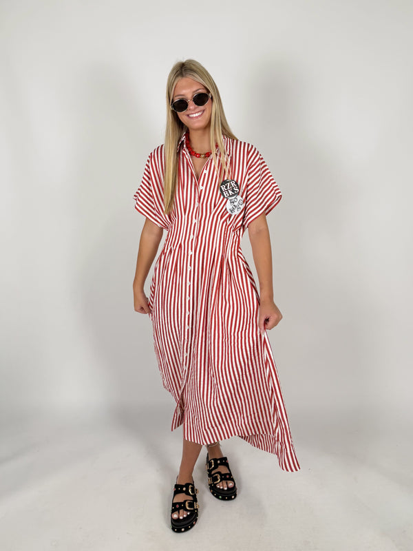 Red Letter Stripe Dress