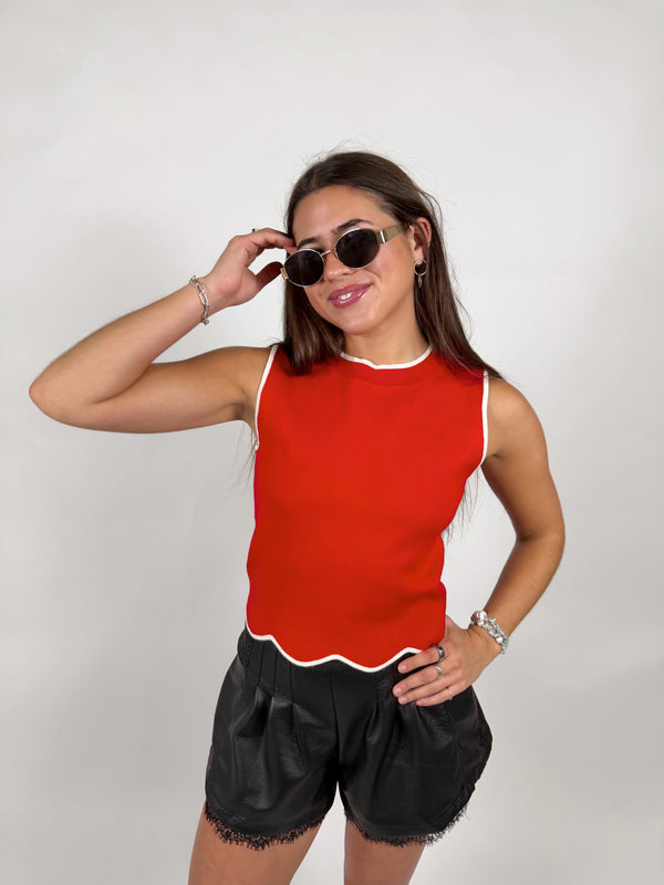 Annie Scalloped Hem Tank