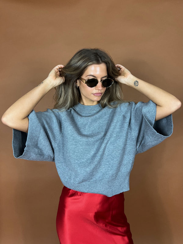 Riley Grey Knit Top