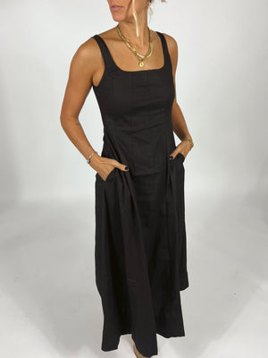 Rowan Black Midi Dress