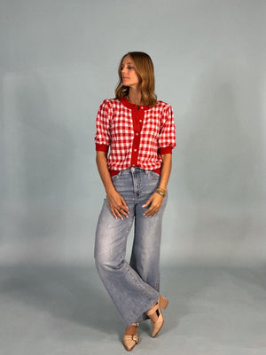 Left Field Gingham Cardigan