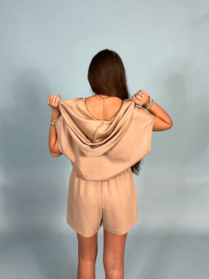 Vamped Hooded Romper