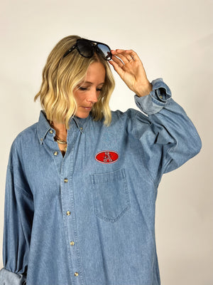 Denim Razorback Top