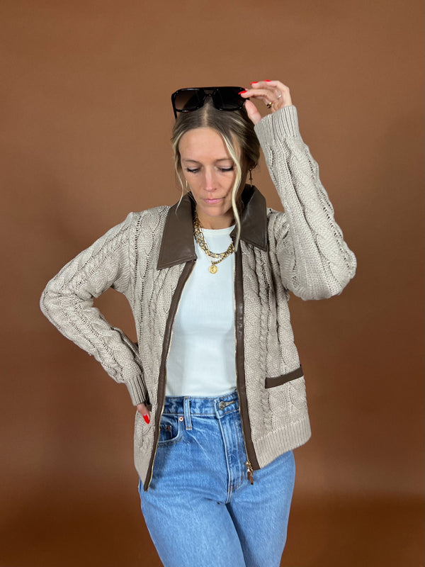 Coming Up Cable Knit Jacket