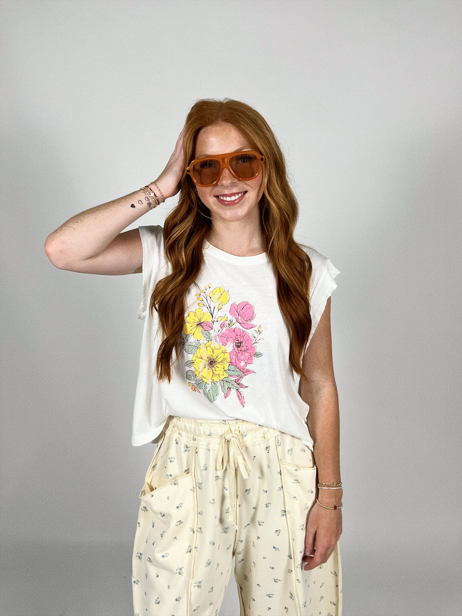 Wildflower Cap Sleeve Tee