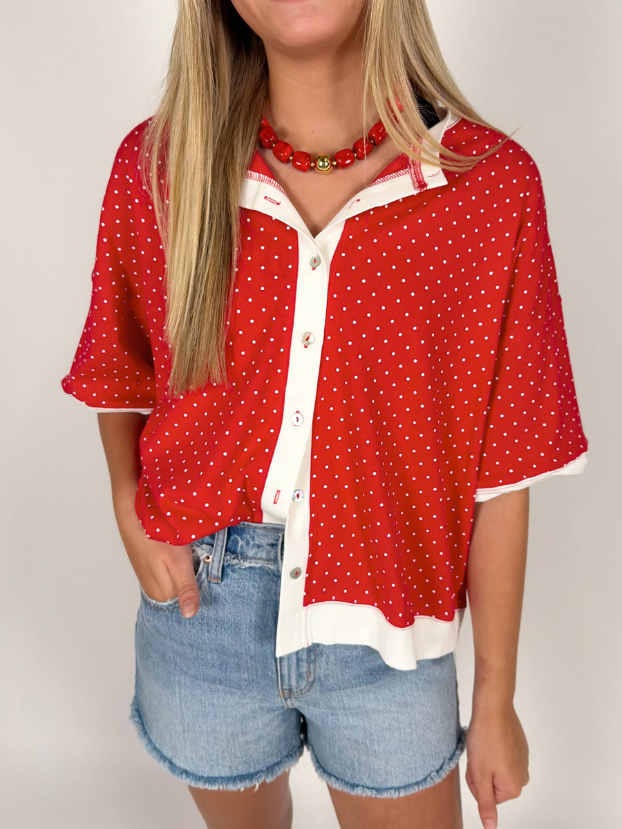 Ronnie Polka Dot S/S Cardigan