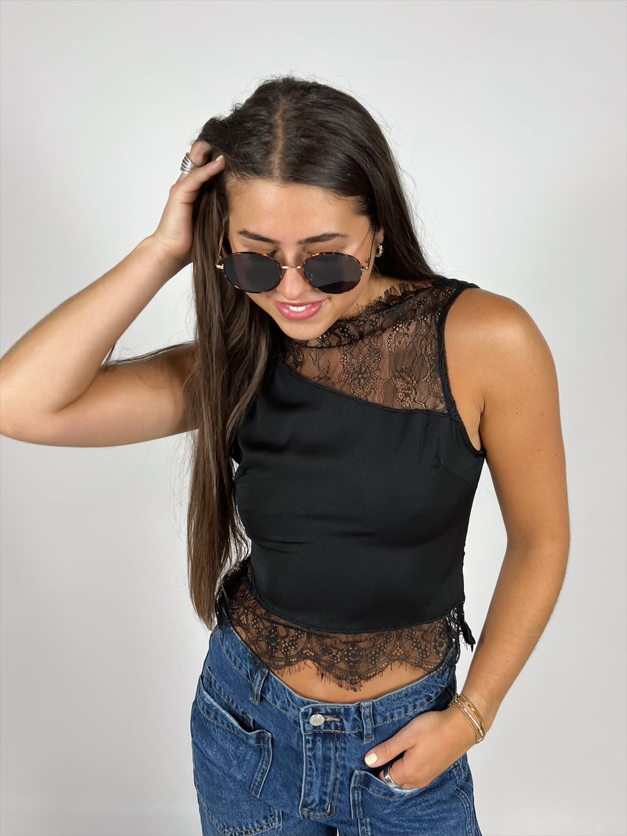 Black Tie Lace Tank