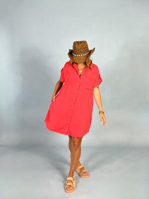 Cherry Cola Button Up Dress