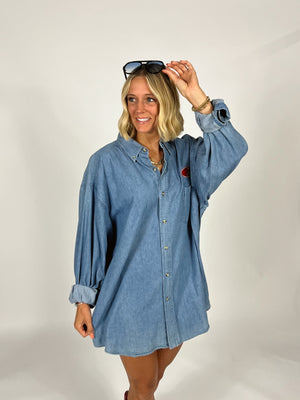 Denim Razorback Top