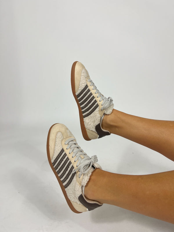 Beige Shearling Stevie Sneaker