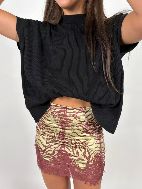 Lola Lace Trim Mini Skirt