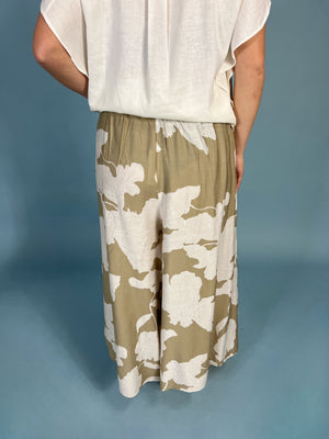 WaterColor Floral Wide Leg Pants