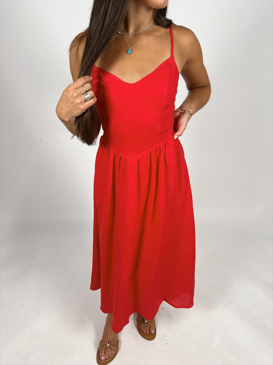 Jodi Linen Midi Dress