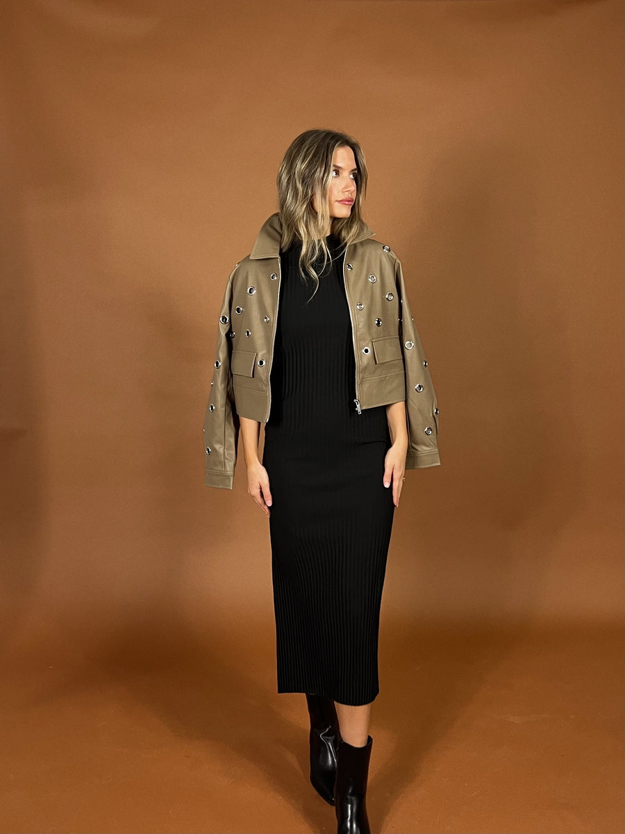 Raven Pleated Midi Dress