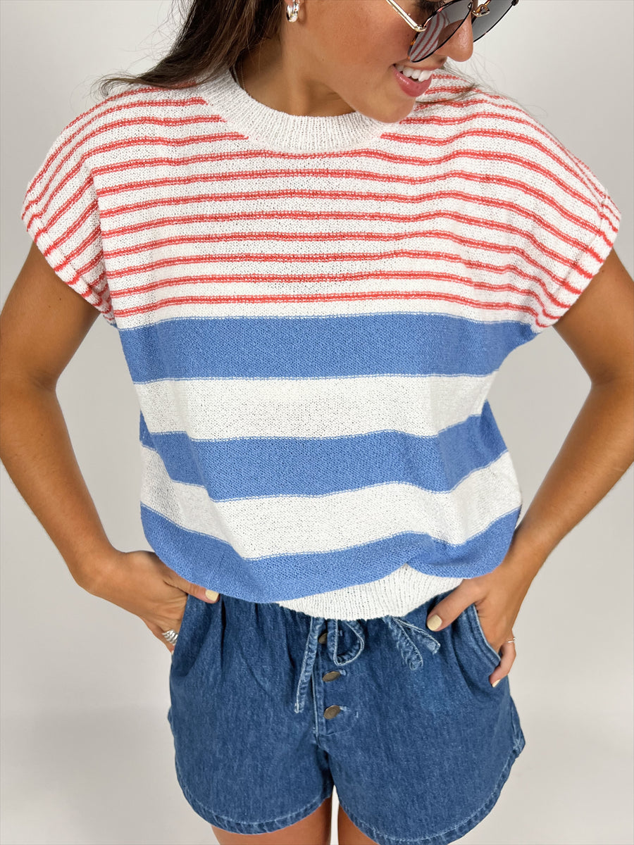 All American Stripe Knit Top