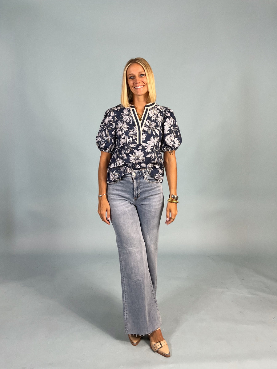 Midnight Floral Blouse