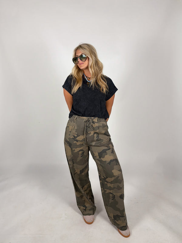 Carley Camo Linen Pant