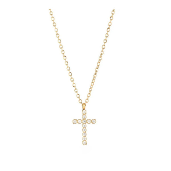 Pave Cross Necklace