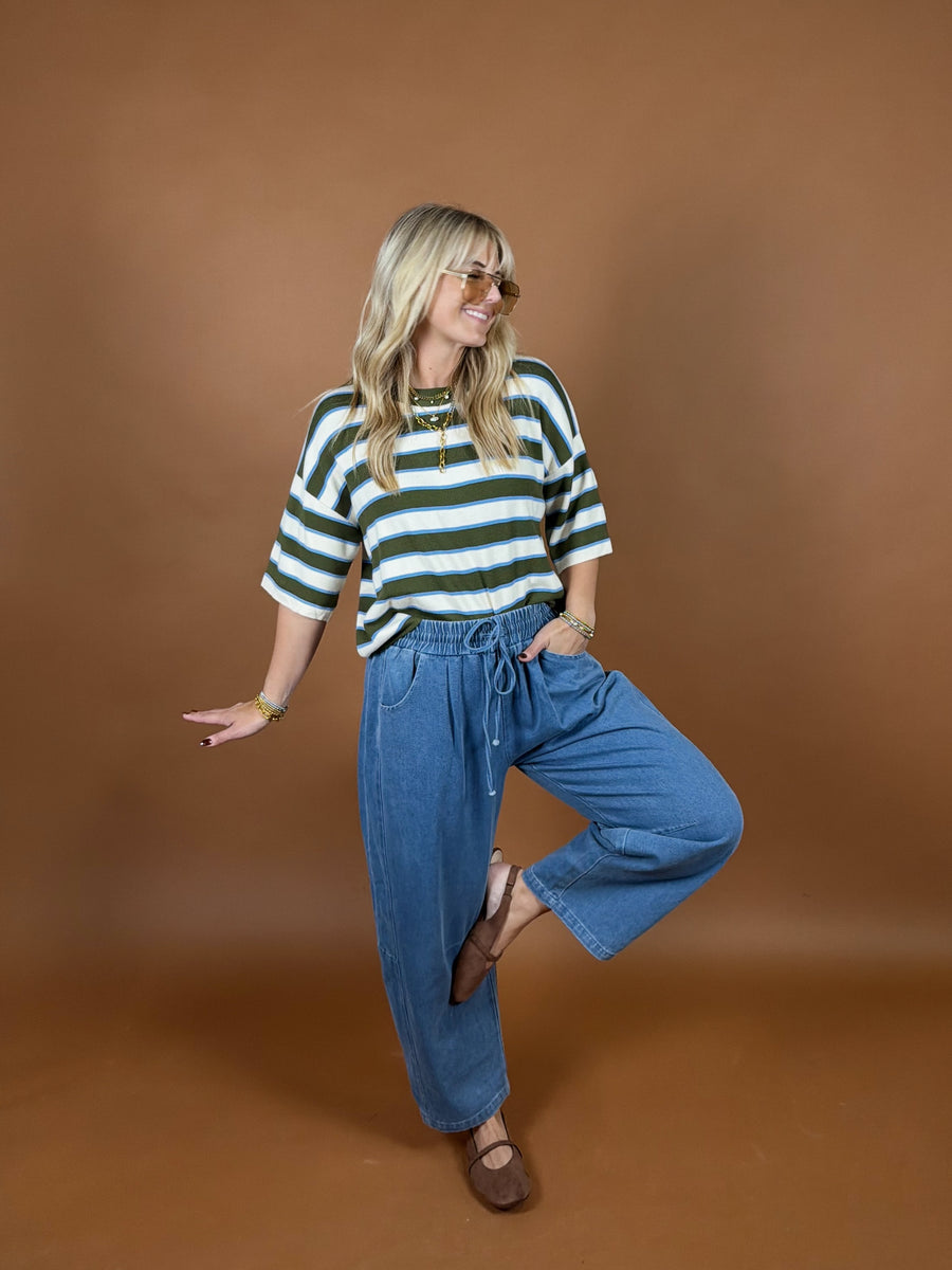 From The Sidelines Stripe Knit Top
