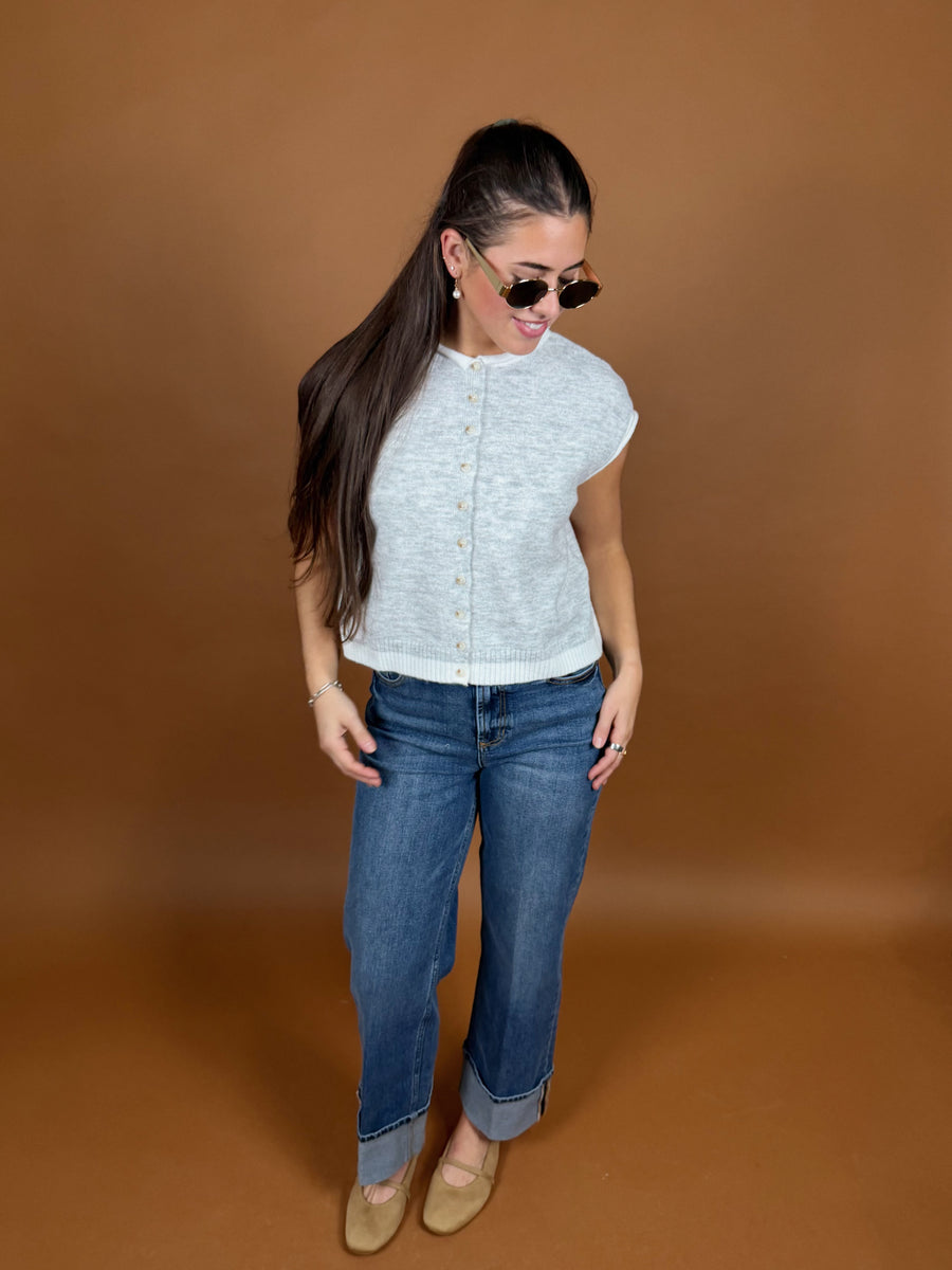 Heather Boxy Sweater Vest