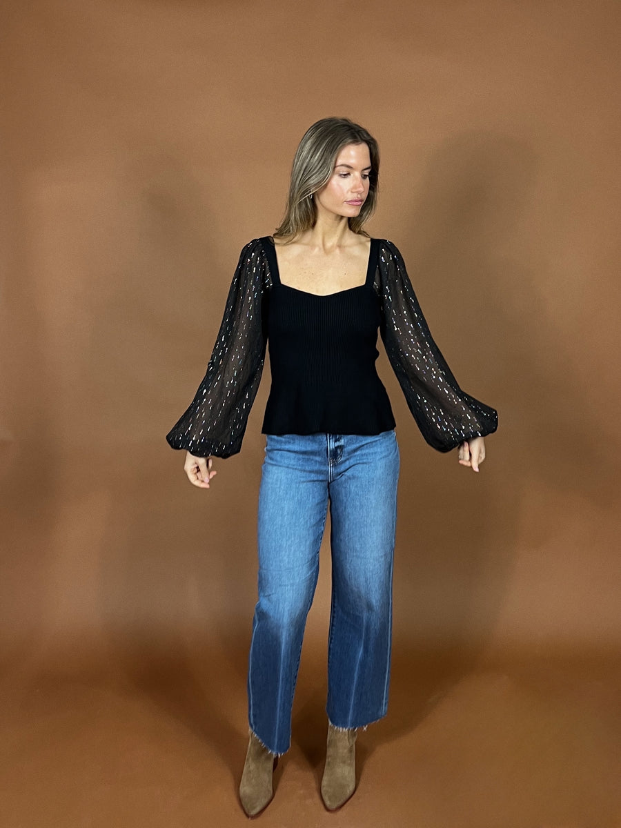 Afterglow Sheer Sleeve Top