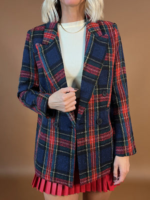 Around The Tree Plaid Blazer