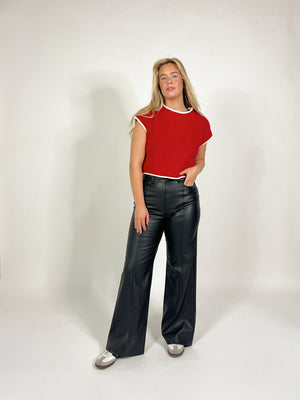 Far Out High Rise Leather Pant