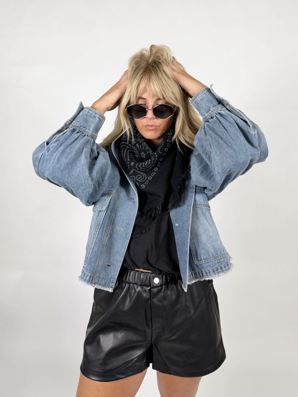 Campbell Balloon Sleeve Denim Jacket
