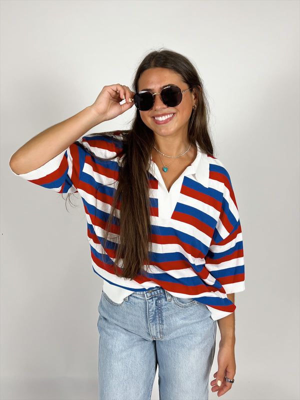 Americana Stripe Knit Top