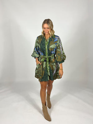 Full Bloom Belted Mini Dress