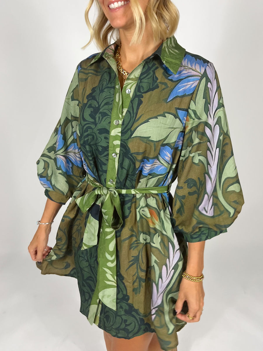 Full Bloom Belted Mini Dress