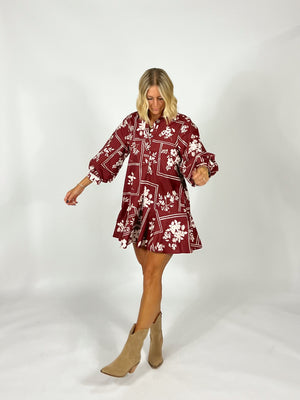Petal Grid Button Up Dress