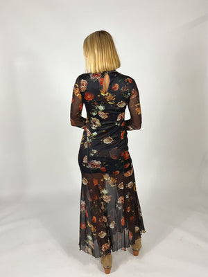 Nightfall Mock Neck Mesh Dress