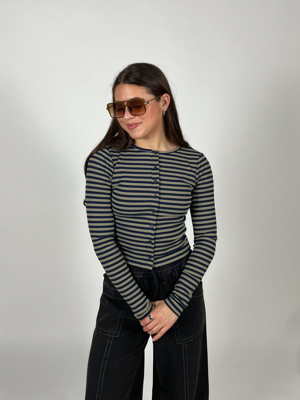 Luca Ribbed Stripe Top