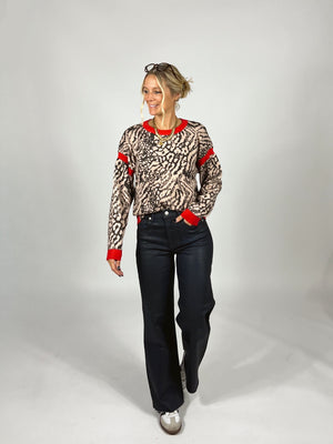 Open Back Leopard Sweater