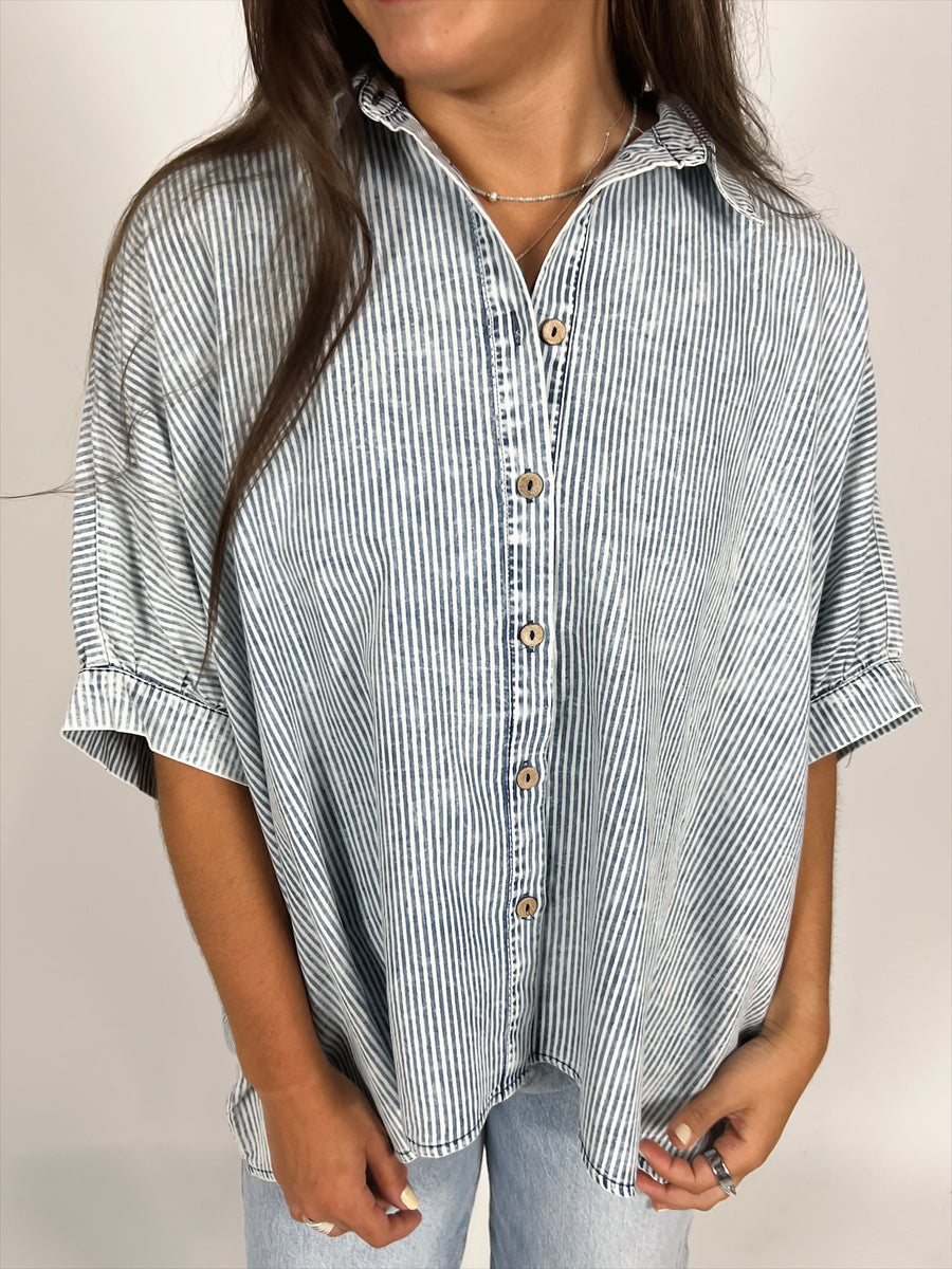 Winnie Washed Stripe Button Down