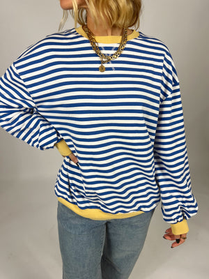 Loose Striped Long Sleeve Top
