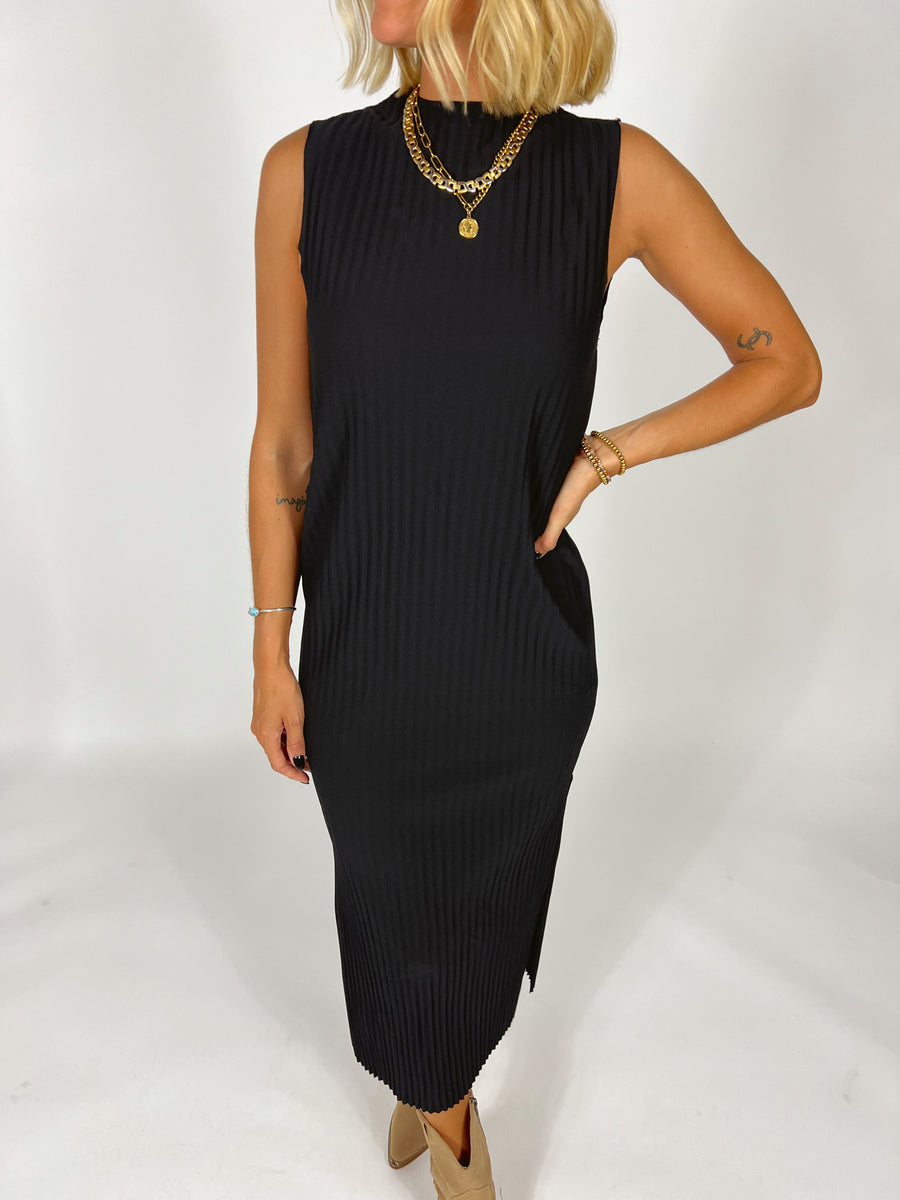 Raven Pleated Midi Dress