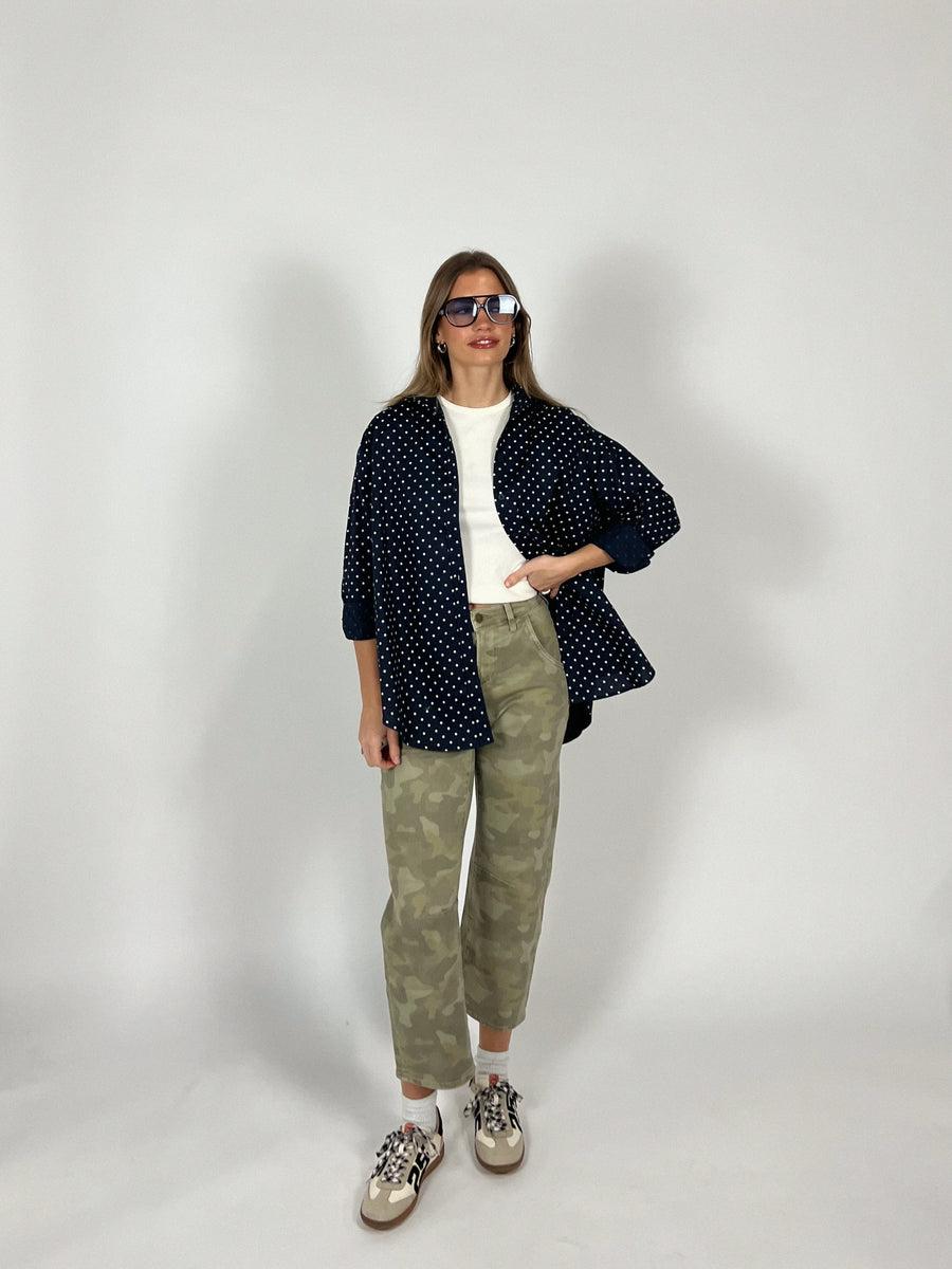 Oxford Dot Button Up