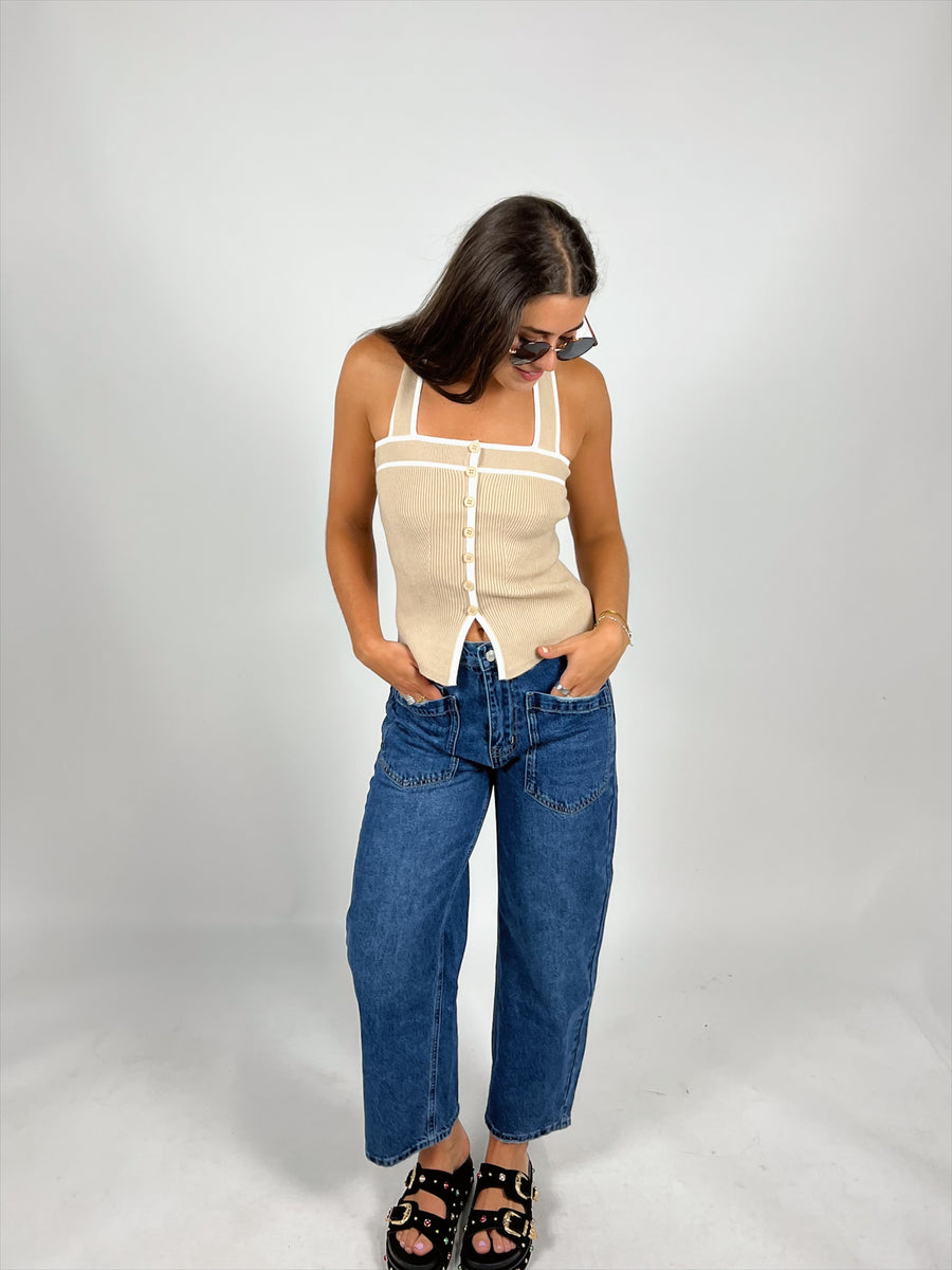 Champagne Crisscross Tank