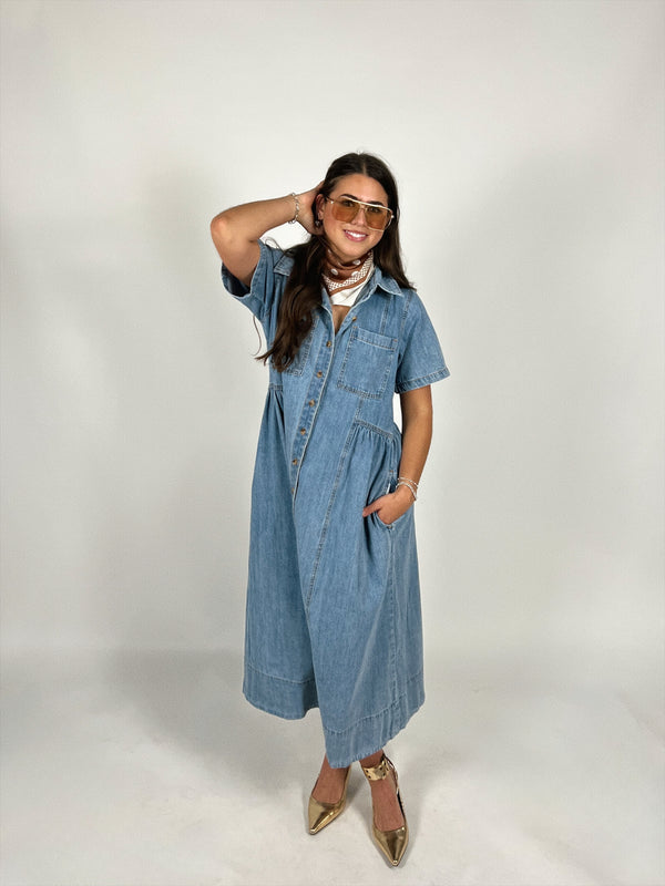 Collins Denim Midi Dress
