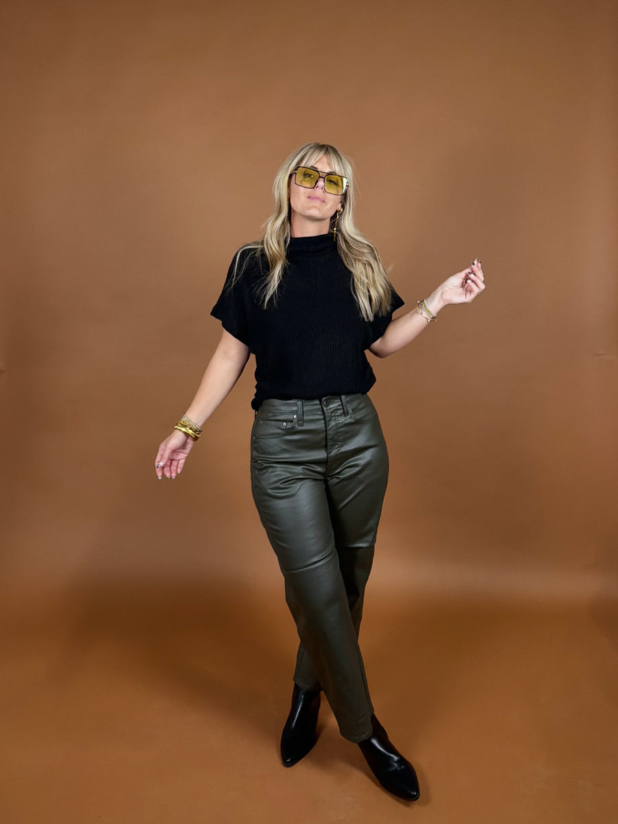 Westward Barrel Jeans | Coated Fern