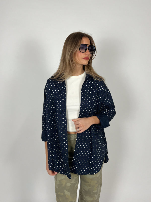 Oxford Dot Button Up