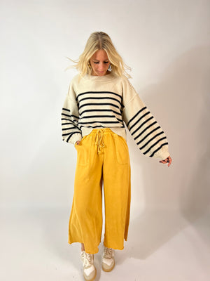 Bestie Stripe Cropped Sweater