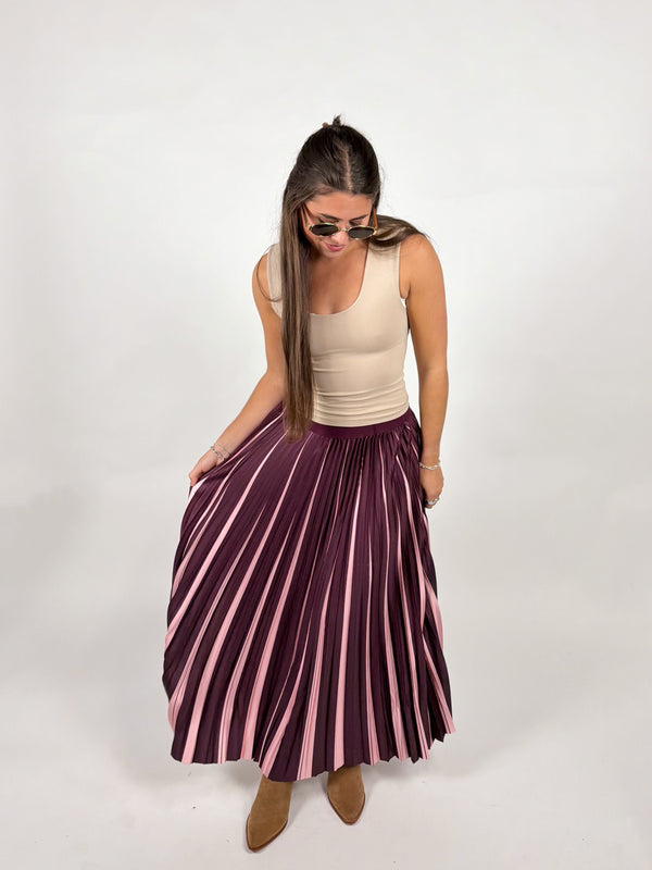 Lotty Two Tone Pleated Skirt