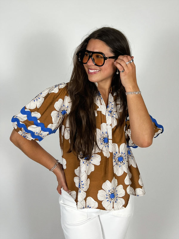 Wildflower Split Neck Top